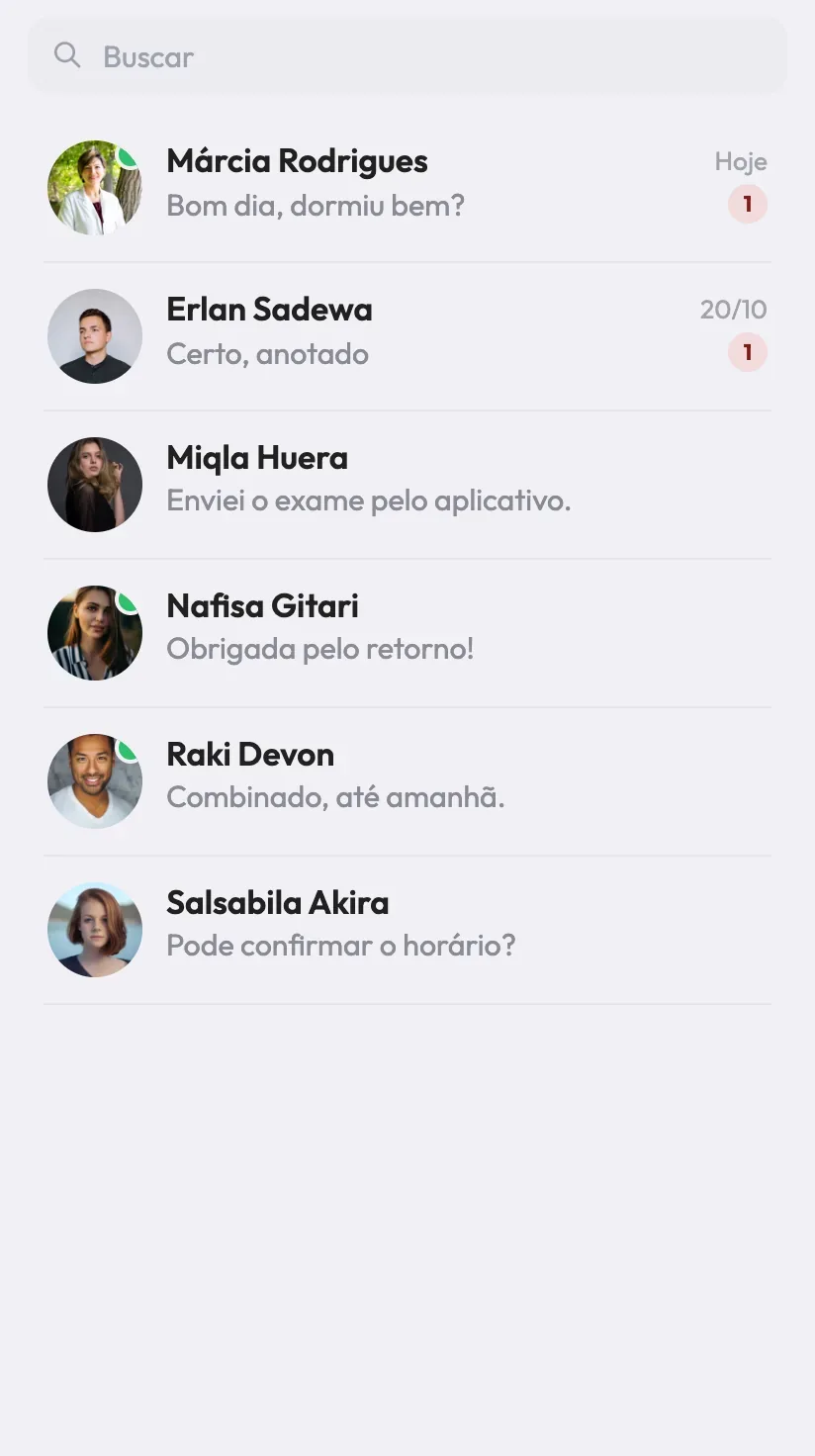 Tela da jornada de cuidado contínuo